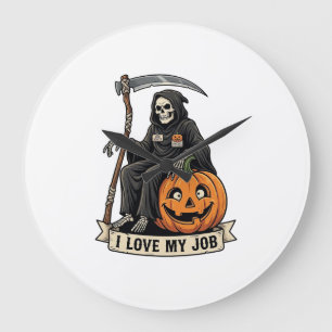 Liefde Baan Grim Reaper Halloween Pompoen Zeis_1 Grote Klok