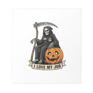 Liefde Baan Grim Reaper Halloween Pompoen Zeis_1 Notitieblok