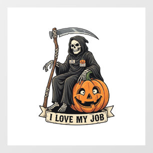 Liefde Baan Grim Reaper Halloween Pompoen Zeis_1 Raamsticker
