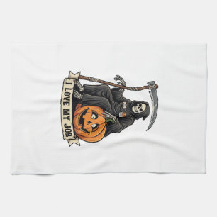 Liefde Baan Grim Reaper Halloween Pompoen Zeis_1 Theedoek