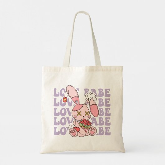 Liefde Babe Valentijn Bunny Tote Bag (Achterkant)