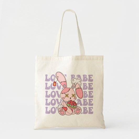 Liefde Babe Valentijn Bunny Tote Bag (Voorkant)