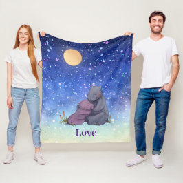 Liefde, Baby Hippo en haar moeder Fleece Deken