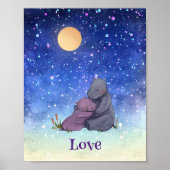 Liefde, Baby Hippo en haar moeder Poster (Voorkant)