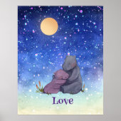 Liefde, Baby Hippo en haar moeder Poster (Voorkant)