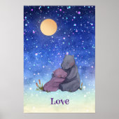 Liefde, Baby Hippo en haar moeder Poster (Voorkant)