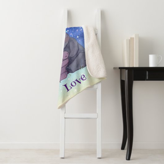 Liefde, Baby Hippo en haar moeder Sherpa Deken (In situ)