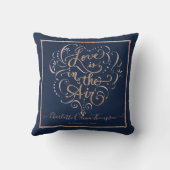 Liefde Baby Meisje Navy Roze Gouden Script Typogra Kussen (Achterkant)