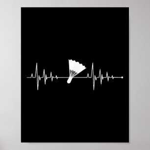 Liefde Badminton Hartslag Badminton Sport Shuttle Poster