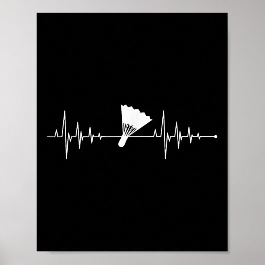Liefde Badminton Hartslag Badminton Sport Shuttle Poster (Voorkant)