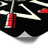 Liefde Badminton Speler Hart Racket Shuttle Poster (Hoek)