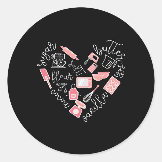 Liefde bakken gereedschap voor bakkers K Ronde Sticker (Voorkant)