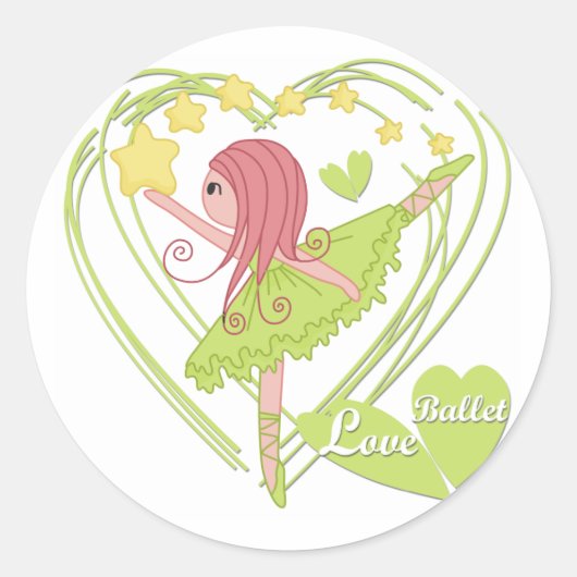 Liefde Ballet Tshirts en geschenken Ronde Sticker (Voorkant)