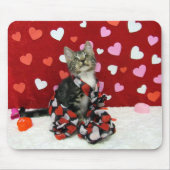 Liefde, Bandit de Tabby Kitten Mousepad Muismat (Voorkant)