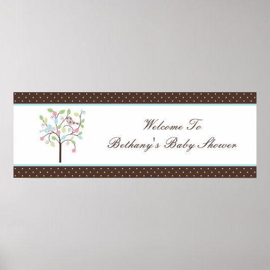 Liefde Banner Baby shower Banner Polka Dots Poster (Voorkant)