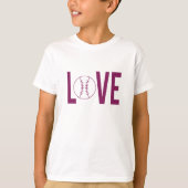 Liefde Baseball Unisex Kinderen SSL T-shirt (Voorkant)