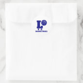 Liefde Basketbal 2 Ronde Sticker (Tas)