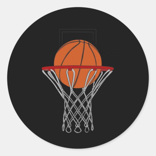 Liefde Basketbal 4 Ronde Sticker (Voorkant)