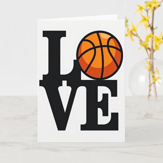 Liefde Basketbal Groot Kaart (Gele Bloem)