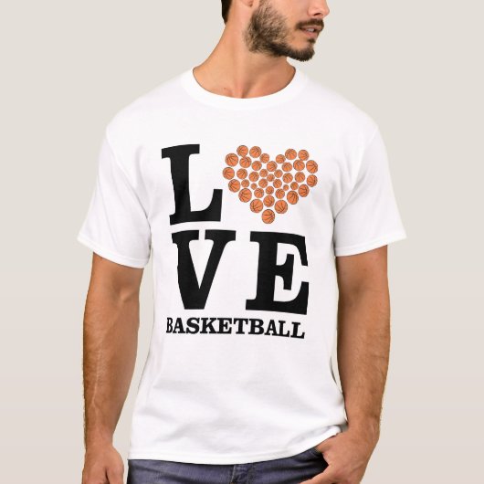 Liefde Basketbal - Hart door Ballen T-shirt (Voorkant)