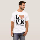 Liefde Basketbal - Hart door Ballen T-shirt (Voorkant volledig)