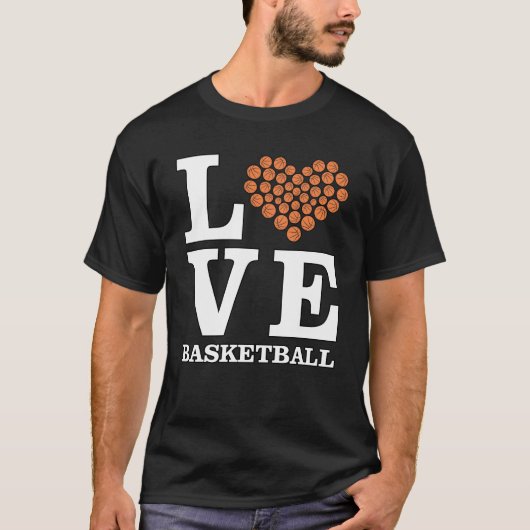Liefde Basketbal - Hart door Ballen T-shirt (Voorkant)