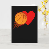 Liefde Basketbal Hart Valentijnsdag Kaart (Gele Bloem)