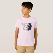 Liefde basketbal hoepel en blauwe bal t-shirt (Voorkant volledig)