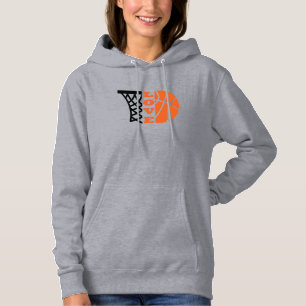 Liefde Basketbal Hoop en sinaasappel Ball Hoodie