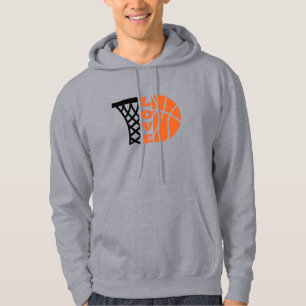 Liefde Basketbal Hoop en sinaasappel Ball Hoodie