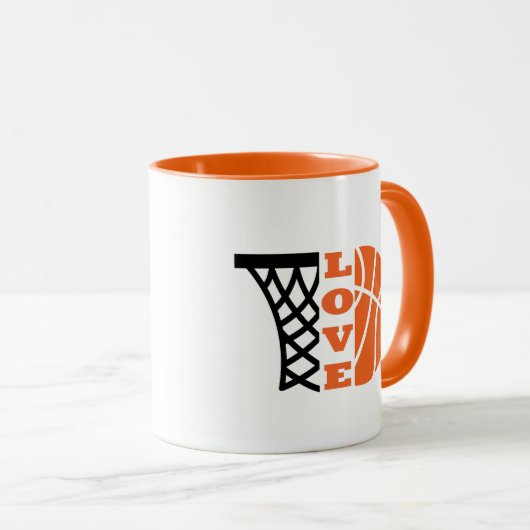 Liefde Basketbal Hoop en sinaasappel Ball Mok (Voorkant rechts)