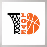 Liefde Basketbal Hoop en sinaasappel Ball