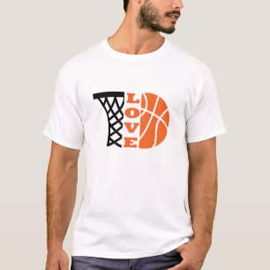Liefde Basketbal Hoop en sinaasappel Ball T-shirt