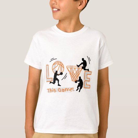 Liefde Basketbal Jongens Wit T-shirt (Voorkant)