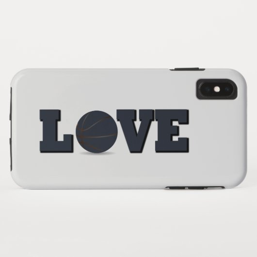 Liefde basketbal met blauwe bal Case-Mate iPhone case (Achterkant (horizontaal))