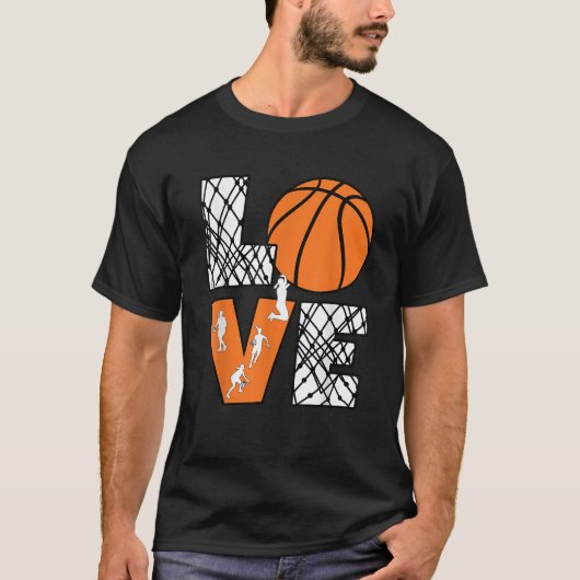 Liefde Basketbal Schattige Vrouwen Meisjes Basketb T-shirt (Voorkant)