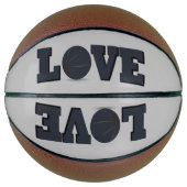 Liefde basketbal spel met blauwe bal (Voorkant)