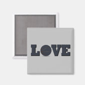 Liefde basketbal spel met blauwe bal magneet (Voorkant / Achterkant)