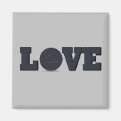 Liefde basketbal spel met blauwe bal magneet (Voorkant)