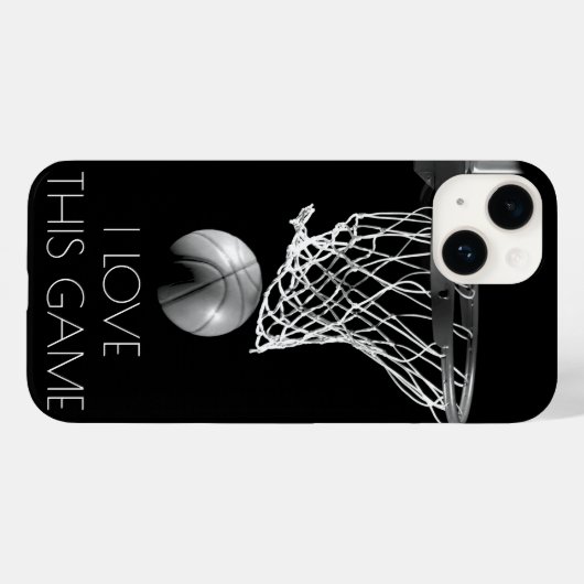 Liefde Basketbal Spel Zwart & Wit Case-Mate iPhone Case (Achterkant (horizontaal))