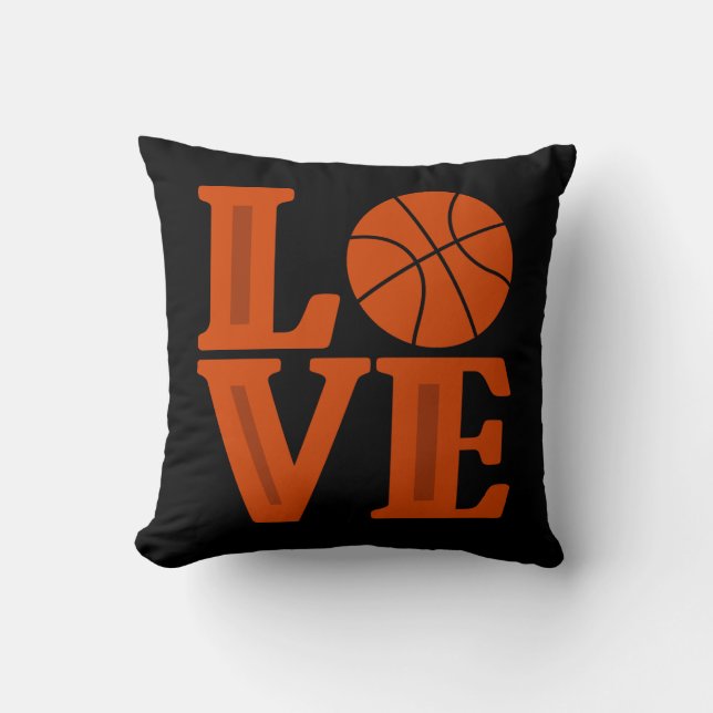 Liefde Basketbal sporten leuk gooien kussen (Voorkant)