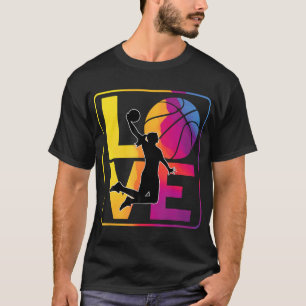 Liefde Basketbal Tiener Meisjes Vrouwen Basketbal  T-shirt