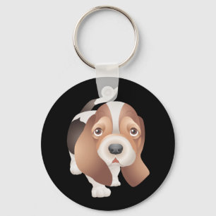 Liefde Basset Hound Puppie Hond Zwart Sleutelhange Sleutelhanger