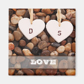 Liefde. Beach Theme Custom Monogramma Gift Magneet (Voorkant)