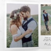 Liefde & Bedankt 14 Foto Collage Wedding Keepslag Drieluik Kaart (Binnenzijde eerst)