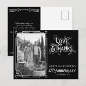 Liefde & Bedankt 25e bruiloft Jubileum Zilver Briefkaart (Voorkant / Achterkant)