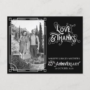 Liefde & Bedankt 25th Wedding Jubileum Silver Briefkaart