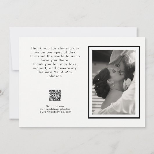 Liefde & Bedankt 2 Foto QR Code Bruiloft (Achterkant)