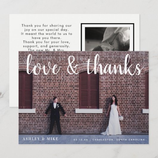 Liefde & Bedankt 2 Foto QR Code Bruiloft (Voorkant / Achterkant)