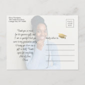 Liefde & Bedankt 2 Foto Zwart en Goud Afstuderen Briefkaart (Achterkant)